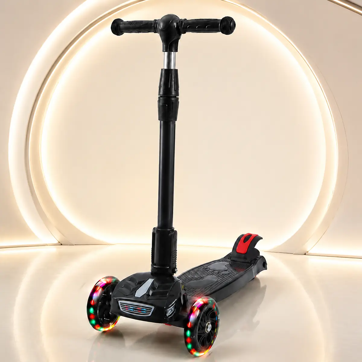 Black FlashRider X3-Premium LED Kids Scooter