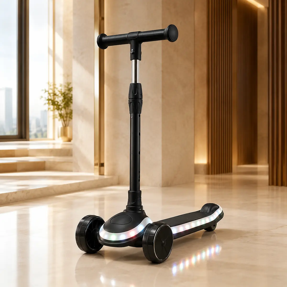 Black GlowRide X1 LED Kids Scooter
