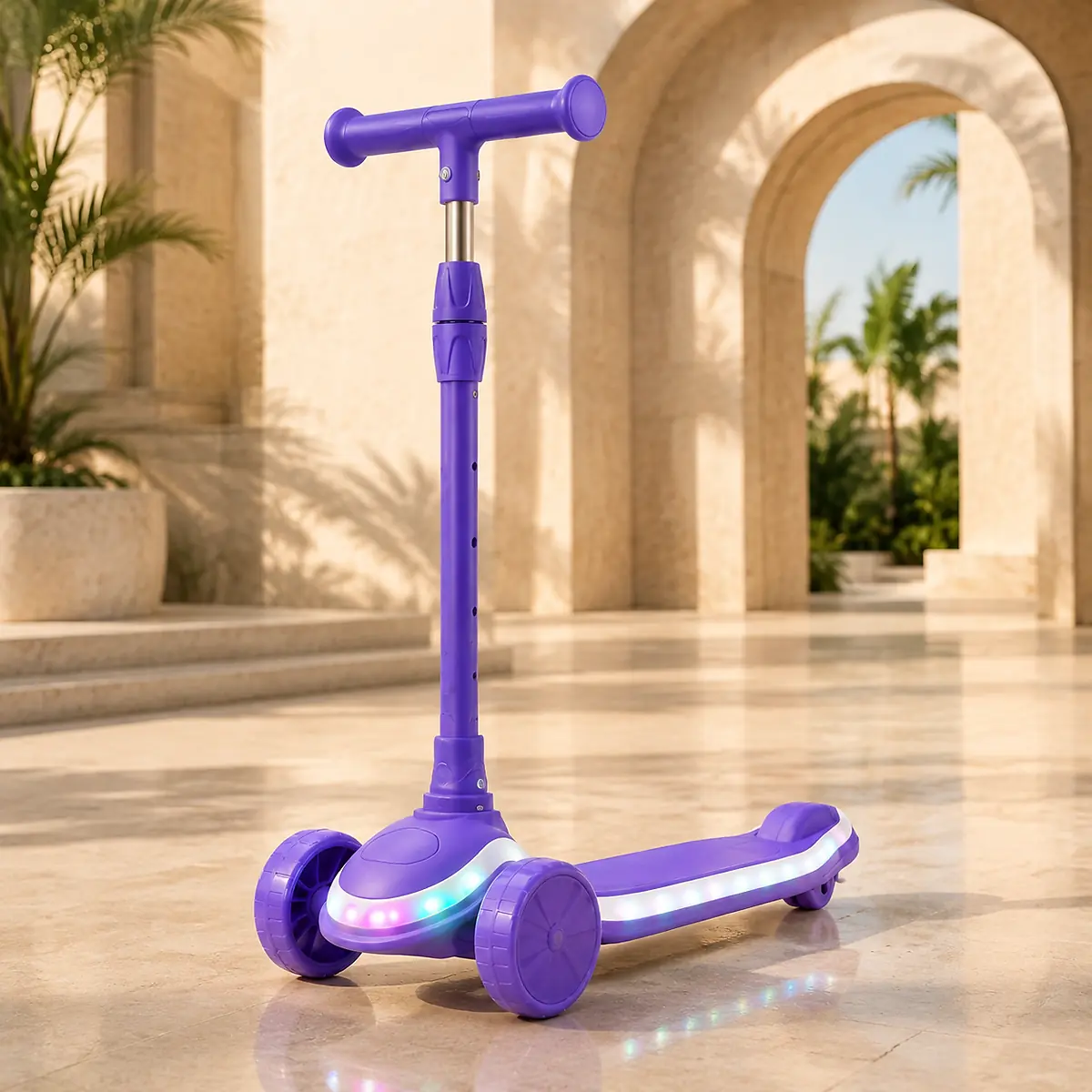 Purple GlowRide X1 LED Kids Scooter
