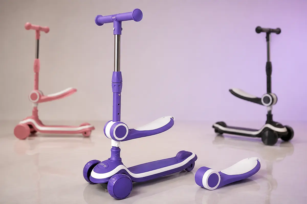 GlowRide X1 2-in-1 seat and deck detail